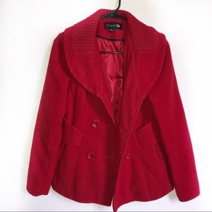 Forever 21 Red Peacoat S